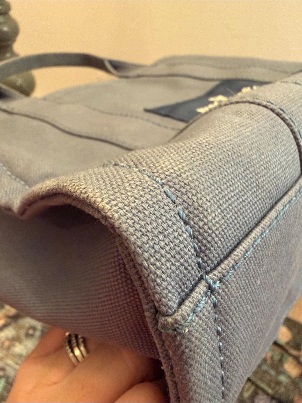 Marc Jacobs medium The Tote Handbag in blue slate - Picture 7 of 10